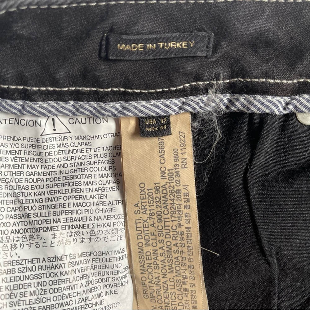 Massimo Dutti Black Running Stitch Trim Bootcut Jeans US 12 - Picture 6 of 7